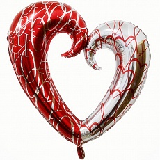 Фольгированное сердце "Сердце вензель, 102 см "